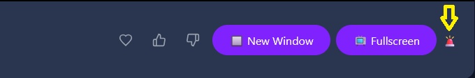 Red light icon for reporting a game issue